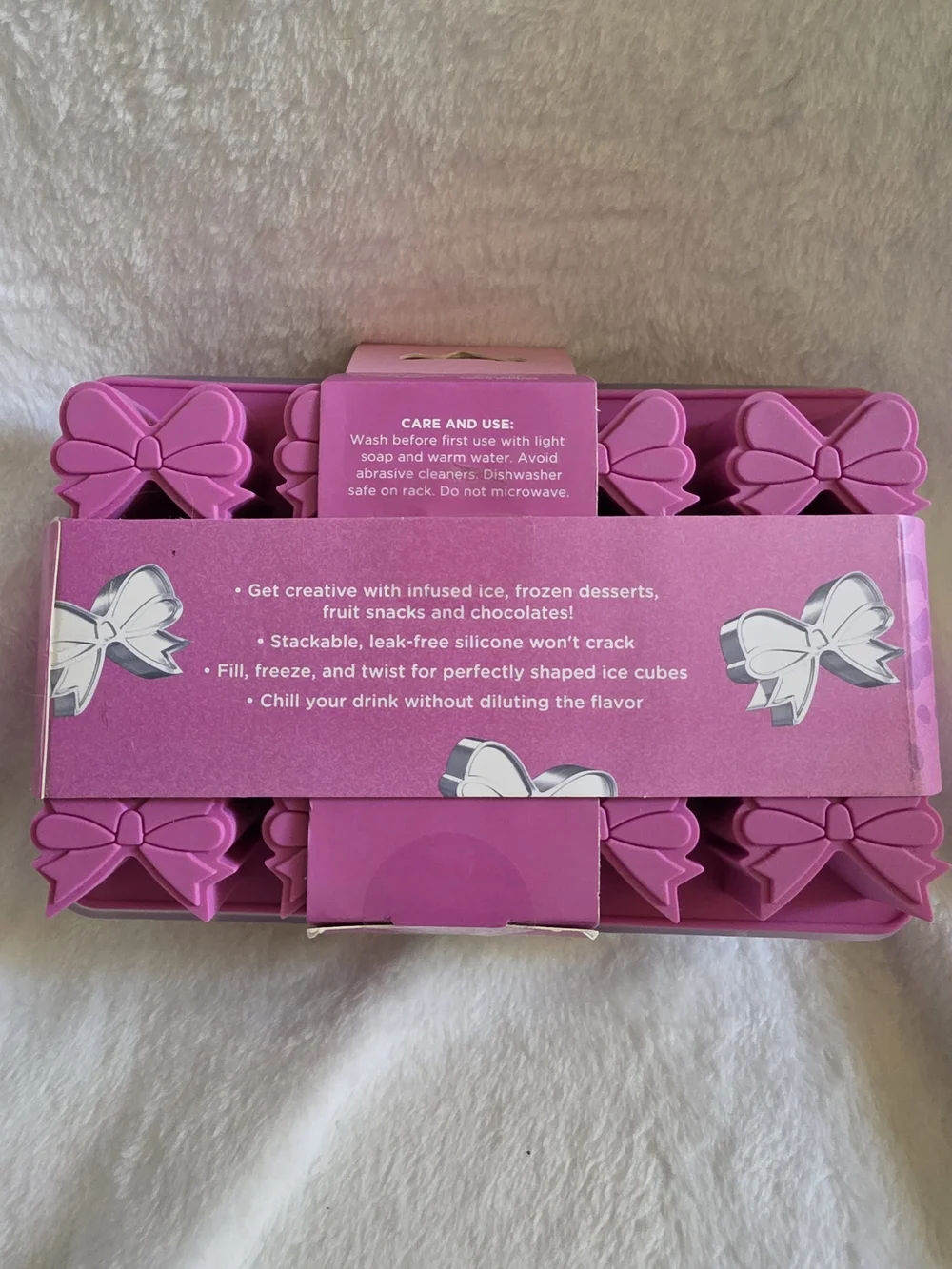 Core Home Pink Figural Bow Ice Tray Set